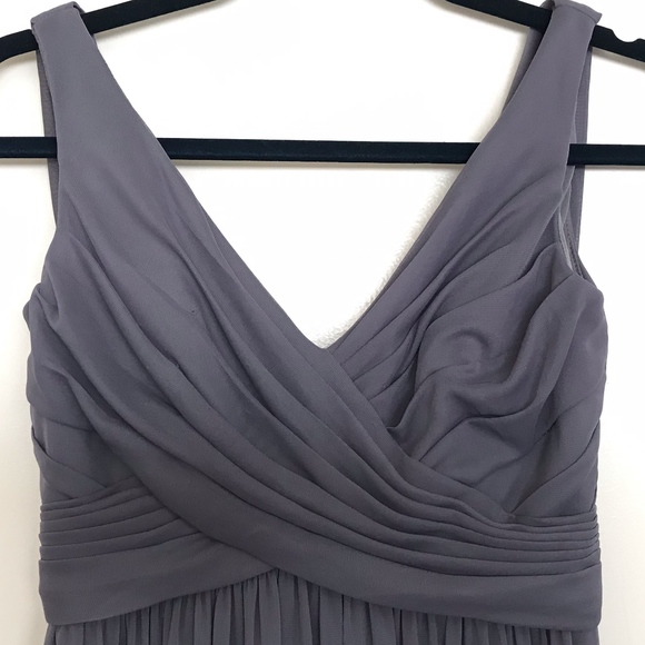 David's Bridal Pewter Bridesmaid Dress - Picture 3 of 3